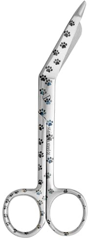 Verbandsschere, 14 cm, mehrfarbig, Pfotenabdruck, Tierärzte, Erste-Hilfe-Schere, Edelstahl, ideal für Krankenschwestern, Medizinstudenten, Sanitäter, Tierärzte, Erste-Hilfe-Schere (silberfarbene
