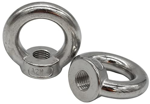EZOTec - 2 Stück Ringmuttern M8 ähnl. DIN 582 - Edelstahl V2A A2 -Ösenmutter Augen-Mutter (gegossen, poliert)