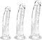 Clear Suction Dildo Set - 3 dimensioni (piccolo grande enorme) per il piacere anale e vaginale - Perfetto per principianti e utenti avanzati pene realistico