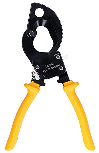 Cortador de Cables de Engranaje con Tijeras de Trinquete, Hoja de Acero con Alto Contenido de Carbono,de Plástico para PC, LK-240 de Corte Rápido a Continuación