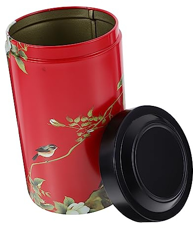Zerodeko Boîte à Thé en Tôle Rouge Couvercle Hermétique, Grand Volume, Conserve la Fraîcheur des Feuilles de Thé, Rangement Lors de Déplacements