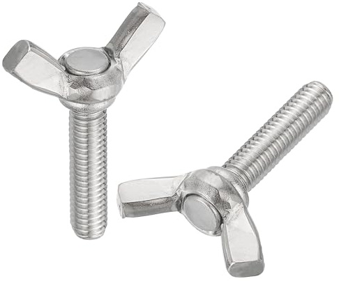 QUARKZMAN 20 Piezas de Tornillos de Mariposa de Ala M6-1x25mm, Pernos de Acero Inoxidable 304, Tornillos de Mano de Pulgar de Ala de Mariposa