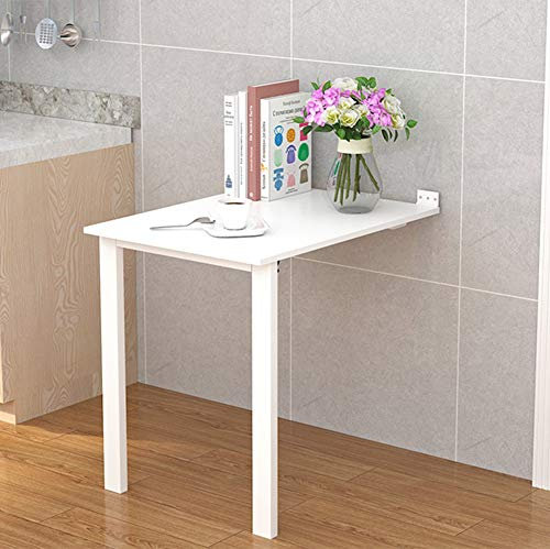 Weißer, An Der Wand Montierter, Klappbarer Schwebetisch Mit Dekorativem Rahmen, An Der Wand Montierter Drop-Leaf-Tisch/Platzsparender Hängetisch, Für Küche Und Esstisch, Werkbank (Weiß, 120 X 50 Cm