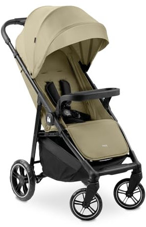 hauck Shop N Care, Olive - Lightweight Pushchair (only 8.5 kg) with Snack Tray, Cup Holder & Raincover, Compact & One Hand Folding, Fully Reclining from Birth up to 22 kg