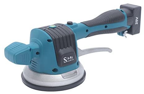 25V Akku Fliesenrüttler Professionelles Fliesenvibrator kompatibel 6-Gang einstellbar Fliesenmaschine bis zu 100 kg Handheld Fliesenrüttler mit 2 Batterie und Ladegerät 120x120cm Fliesen