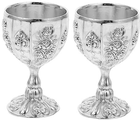 ABOOFAN 4pcs Vintage Party Wine Goblets Unique Ornaments Wine Cups Reusable Embossed Drinking Cups for Special Occasions