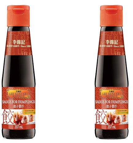 Salsa para Dumplings estilo chino 207 ml en botella de vidrio, dip para gyozas wonton bao y rollitos, sabor salado ácido con toque picante, ideal para mojar y cocinar