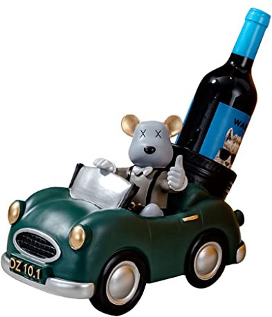 IWENZHKPA Weinregal Flaschenregal Bär Fahrenform Weinregal Creative Harz Weinregal Persönlichkeit Weinhalter Home Dekorationen Weinflasche Organizer Weinhalter Weinflaschenhalter(Gold)