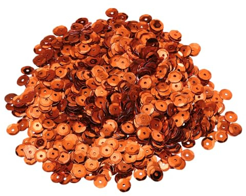 QUARKZMAN 20000 Pcs Lentejuelas Sueltas 6MM Redondas Con Agujeros Naranja | Para Hacer
