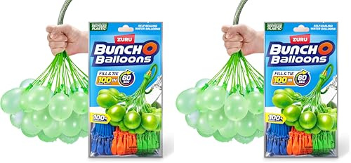 Zuru Bunch O Balloons (la couleur peut varier, 3 Bouquets, 100 Ballons d'Eau à Remplissage Rapide, Auto-attachants), 1 Pack (Lot de 2)