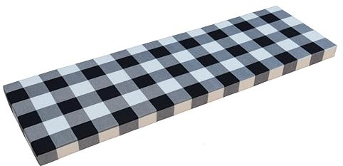 Benutzerdefinierte Buffalo Check Bankkissen - Farmhouse Plaid Sitzpolster für den Innenbereich, Polyesterleinen für Weihnachten & Thanksgiving Dekor, Schwarz & Weiß, individuelle Größe für Auto, Bett