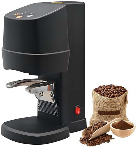 vnmudzeo Presse-Café éLectrique sans Fil, Affichage NuméRique, Machine à Presser Le Café en Poudre Automatique De 58 Mm, Acier Inoxydable,FlatBlack