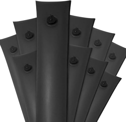 Pool Mate 10 Stück extra Starke Schwarze Einkammer-Pool-Wassersäcke, Doppelnähte, 0,25 mm Dickes Vinyl, Abdeckgewichte, übergroße Jumbo-Schraubventilkappe, Wasserschläuche, 3 m