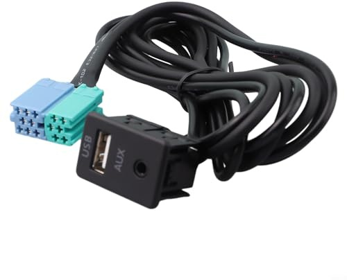 Honseadek Cable adaptador de puerto auxiliar USB para coche, montaje de cableado para extensión estéreo Elantra, entrada de audio de 3,5 mm, compatible con 2011-2013