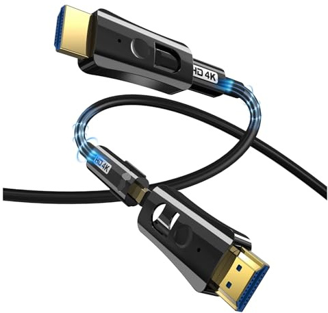 Cable De Fibra Óptica HDMI, Adaptador Desmontable Micro Doble Cabezal, TV Tubería 8K A 60 Hz, 4K A 120 HDR EARC For HDTV PS5(4K 2.0 Version,50m)