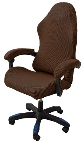 tintoke 4 Piezas fundaparasilla de Juego,FundaSillaOficina con Reposabrazos,FundaparaSilla Gaming,con Cremallera, Adecuado para sillasdejuego, sillasdecomputadora, sillasgiratorias (Café Profundo)