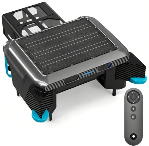 Koyike Robot Skimmer para Alberca con 3 Motores Brushless, Limpiador Solar 5200mAh, 20H+ Autonomía, Cesta 6L, IPX8 Impermeable, Skimmer de Superficie Automático Inteligente