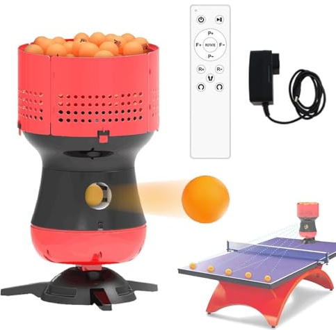 Robot da Ping Pong con Telecomando, Lanciatore Automatico di Palline da Ping Pong, 90 Riserve di Palline, velocità E Frequenza Regolabili, for Tutti Gli Appassionati di Ping Pong