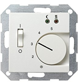 Gira 039403 Raumtemperatur-Regler 230V mit Sensor Fußbodenheizung System 55, reinweiß
