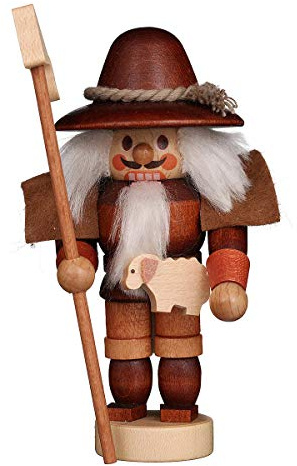 Christian Ulbricht Cascanueces de la Navidad alemán Mini Pastor Colores Naturales - 10,5 cm / 4 Pulgadas - Auténticos Cascanueces Erzgebirge alemanes
