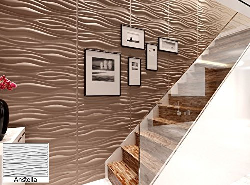 tr tools Natural Bamboo 3D Wall Panel Decorative Wall Ceiling Tiles Cladding Wallpaper- Anstella - 6 m2, Panel Dimensions 80cm X 62.5cm