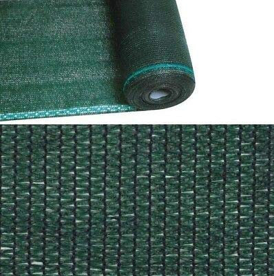 RETE OMBREGGIANTE/OMBRA 90% H.1,5 mt X LUNGHEZZA 15 METRI LINEARI, FRANGISOLE TELO VERDE SCURO GIARDINO OSCURAMENTO 90%