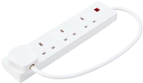 PRO ELEC PELB1700 4 Gang Extension Lead with Neon 0.5m, White