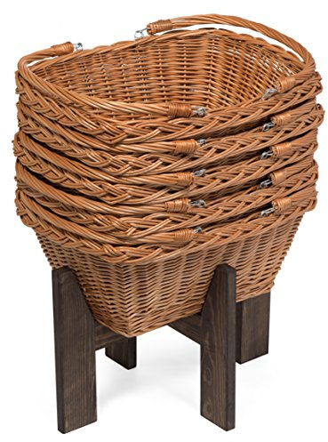 Prestige Wicker 540S Shopping Baskets with Stand, Natural, Set of 5