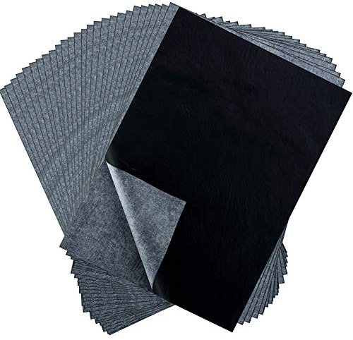 hotop 100 hojas papel de transferencia de carbono, negro papel de calco para madera, papel, lienzo y otras superficies de arte