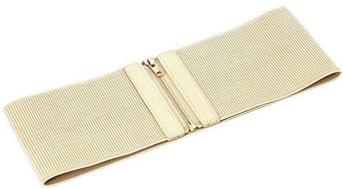 Cheerlife Damen Stretchgürtel 12cm Breiter Elastischer Wickelgürtel Hohe Taille Bindegürtel mit Reißverschluss Hemd Kleid Dekoration (Aprikose)