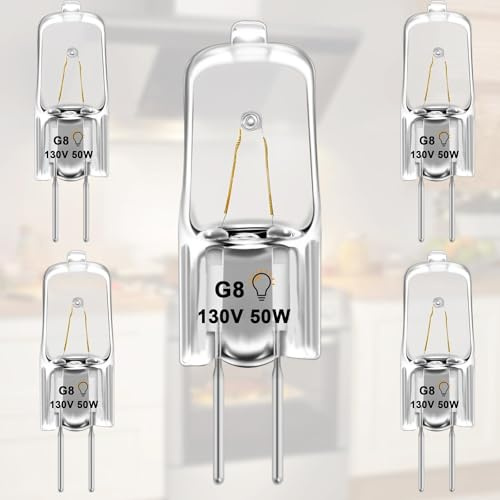 Swess 5 Pack WB08X10057 Microwave Oven Light Bulb Comaptible with GE General Electric, 130 Volts 50 Watt Halogen Lamp Replaces 1472417, AP4369133, WB08X10051 Replace