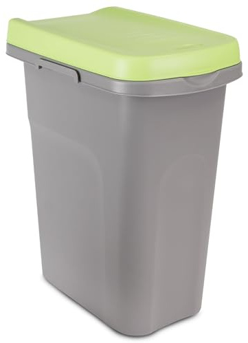 15L Mülleimer grün Deckel Recycling Mülltrennung Müll 15L Kunststoff Schmal