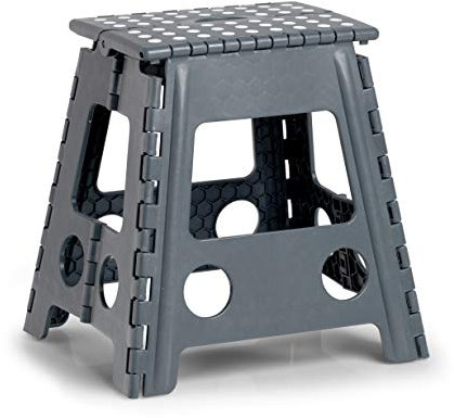 Zeller 13037 Tabouret Pliant en Plastique Anthracite Charge Max. 150 kg env. 38,5 x 31,5 x 39 cm