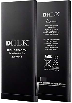DHLK Batterie de Remplacement Haute capacité Compatible avec iPhone 6S - Performance optimale; Durée prolongée/Capacité 2220 mAh [Garantie de 2 Ans]