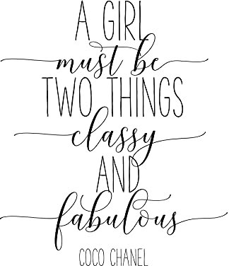 Druck Wandkunst Poster Coco Chanel Print Be Classy, Fashion Wall Art handgeschriebene Geschenke, Mädchenzimmer-Dekor (A2 (nur Druck))