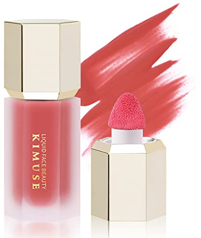 KIMUSE Líquido Blush Colorete, Liquid Blush en Duradero, Rubor Liquido Súper Sedoso Natural, Colorete en Crema para Rostro y Cuerpo, Fácil de Difuminar (Dessire-Fushsia Sheer)