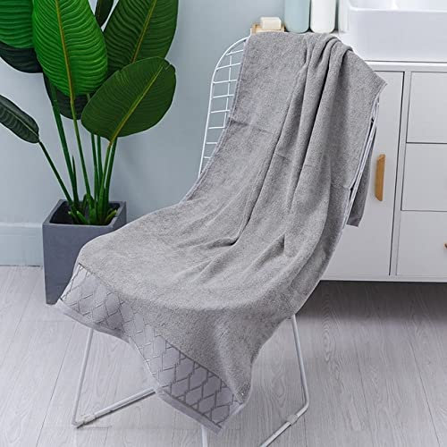 SENNIAN Bath towel,70x140cm Bamboo Charcoal Bath Towels Adult Soft Absorbent Microfiber Bamboo Fabric Towel Bathroom Sets Beach Towels For Home,Light Grey,70x140cm