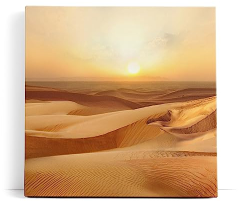 Paul Sinus Wandbild 80x80cm Wüste Sand Sanddünen Sonne Horizont Wüstenlandschaft