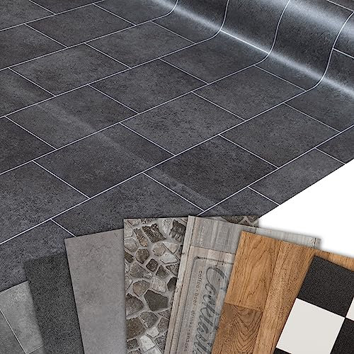 Primaflor PVC Bodenbelag Meterware - TRONTO, Fliese Palermo, 2,00m x 10,00m, Vinyl-Boden in Fliesenoptik für Küche, Wohn- und Badezimmer, Hochwertige Auslegware, Anti-Rutsch Oberfläche