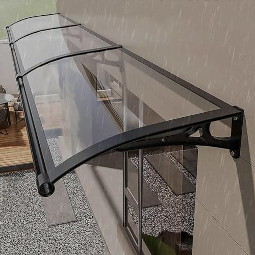 Vordach Für Haustür, Türvordach Haustürdach Pultvordach, Überdachung Polycarbonat, Überdachung Terrasse Türüberdachung, Haustürvordach Aluminium Rahmen Vordach Mit Seitenteil ( Color : Transparent , S