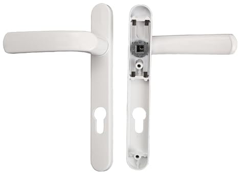 Ensemble de poignées de porte extérieures blanches en alliage d'aluminium pour porte de 350 à 500 mm d'épaisseur, 210 mm