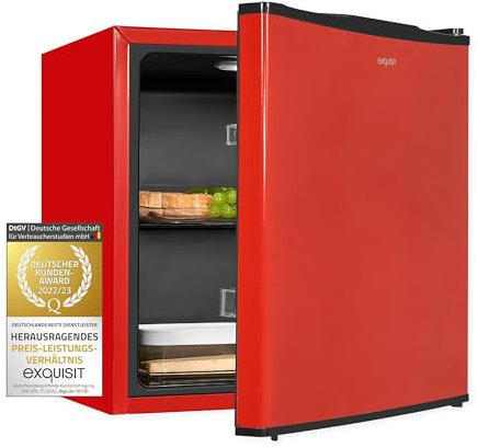 Exquisit Mini Kühlschrank KB05-V-151F rot | 41 l Nutzinhalt | Klein und Kompakt | Türanschlag wechselbar