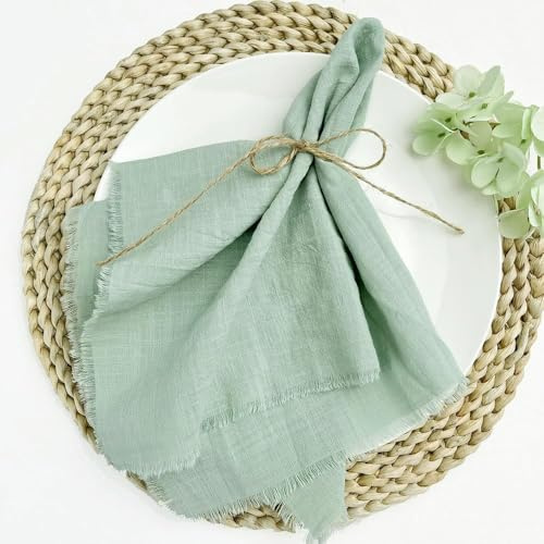 TUITA 10/20/50 Stück Salbeigrün Fabrik Servierstoffservietten Baumwollstoff Serviette Gaze Tischtücher Set Hochzeitsdekoration