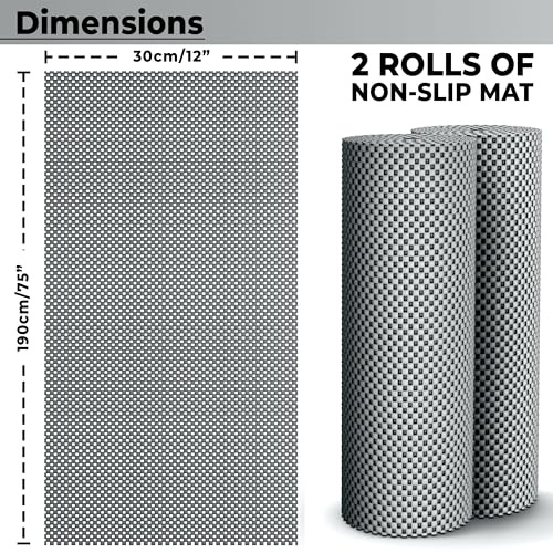 DIY Doctor - 2 x rutschfeste Teppichunterlage – 190 x 30 cm Rolle rutschfeste Teppichunterlage – rutschfester Teppichgreifer – Teppichgreifer & Teppichgreifer für Laminatböden – Regalschubladeneinlage
