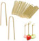 200uds Palillos para Cócteles con 20uds Mini Pinzas para Servir, 9cm Largo Palillos para Aperitivos y 10cm Largo Pinzas Desechables Madera para Fiestas Buffet Accesorios Tablas Charcutería