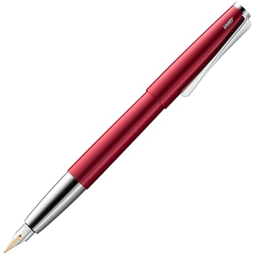 Lamy studio pianored Füller in Strichbreite M | Lamy Füller in elegantem Gehäuse aus Ganzmetall – 14 kt. Goldfeder, partiell platiniert – inkl. Tintenpatrone T 10 blau