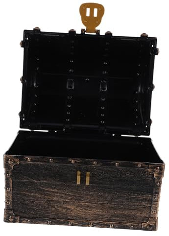 BCOATH Vintage Pirate Treasure Chest Toy Small Box Lid for Boys and Girls Storage Case Themed Party Decor Favor