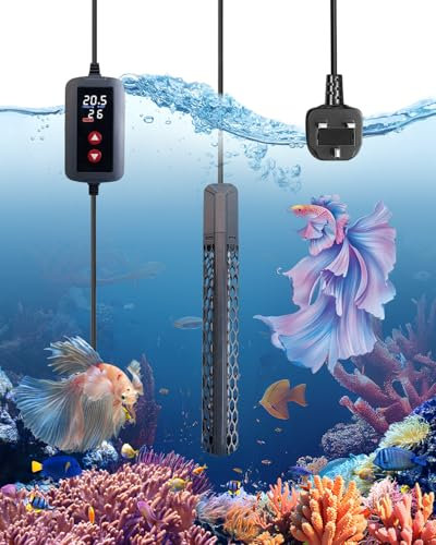 BrightArk Aquarium Heater 300W, Fish Tank Heater with Intelligent LED Digital Display Thermostat Controller, Fish Tank Heaters for Tropical, Aquarium Heaters for 250L Freshwater Saltwater Fish Tank
