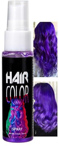Haarspray Farbe, Farbiges Haarfarbe Lila, Temporäre Haarfarbe Purple, Haarfarbe Auswaschbar, Crazy Purple Hair Color Spray, Instant Hair Dye, Haar Colorationen für Karneval, Halloween, Cosplay, Party