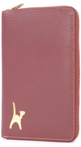 Catwalk Collection Handbags - Damen Schmuckbeutel Klein - Schmucktasche/Schmucketui für Reise - Mit Reißverschluss - Pippa - Rot